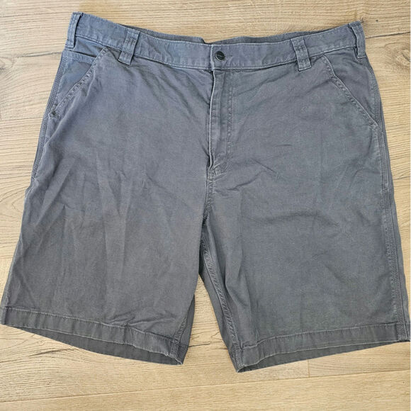 Carhartt Rugged Flex Relaxed Fit Grey Canvas Work Shorts BS2514 Normcore Gorp 42 - Picture 1 of 7
